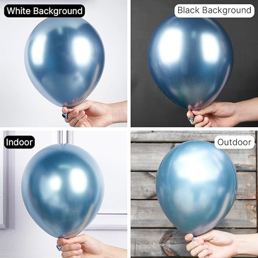 PartyWoo Metallic Blue Balloons, 50 pcs 12 Inch, Balloon Garland or Arch Decorations, Unisex, Birthday, Wedding
