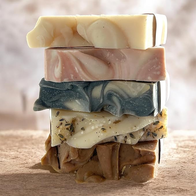 Himalayan Salt Soap Collection Soap Bar – Skin Renewing, Vegan-Friendly with Lavender, Peppermint & Rosemary – Deep Cleansing & Nourishing for Glowing Skin – 5.8 oz Pack 4