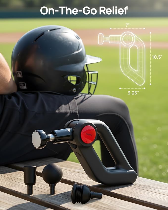 Massage Gun Deep Tissue with Heat Therapy, 12mm Amplitude Muscle Massager for Athletes, 5 Speeds & 4 Modes Massager Gun for Neck Back Shoulder Leg Pain Relief - Ideal Gift for Men, Black