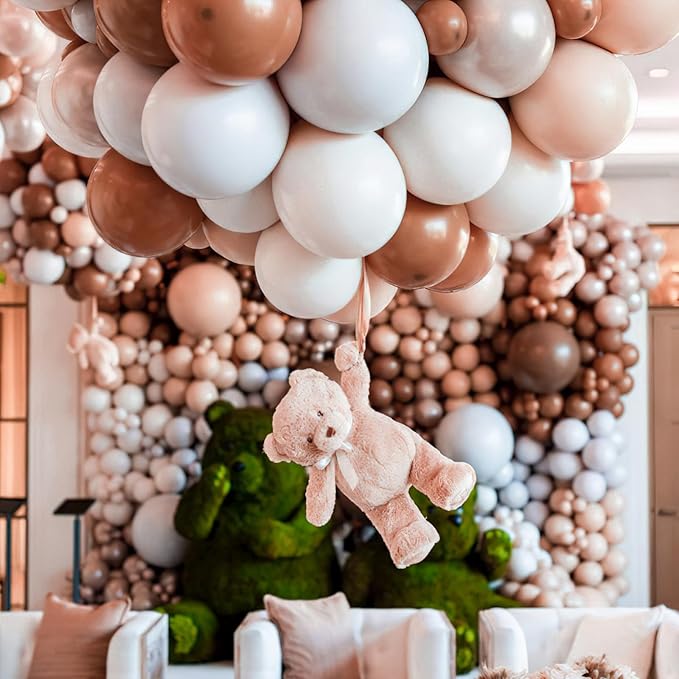 PartyWoo Brown Balloons 50 pcs 12 Inch Pearl Boho Neutral Coffee Dark Brown Latex Helium Balloons for Wedding Baby Shower Gender Reveal Graduation Birthday Party Decorations Brown-Z08