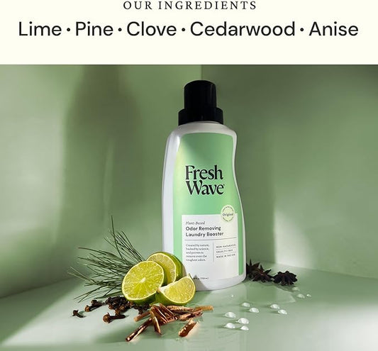 Fresh Wave Odor Removing Laundry Booster, 24 fl. Oz. | Laundry Scent Booster | Safer Odor Relief | Natural Plant-Based Odor Eliminator | Pet Bedding, Activewear, Blankets, Clothes & Fabrics