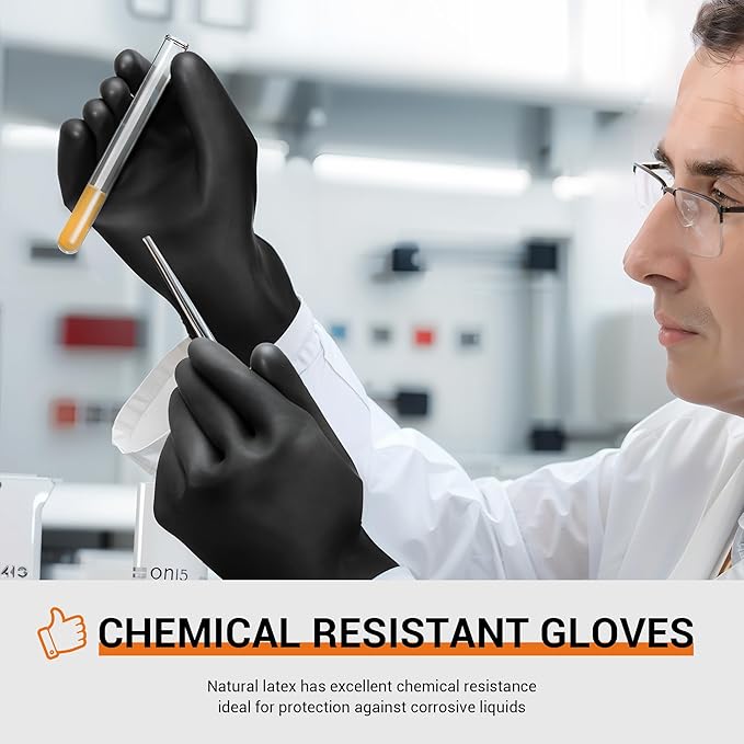 ThxToms Chemical Resistant Gloves,Long Heavy Duty Gloves,Puncture Resistant, Resist Acid,Oil,Alkali, Waterproof for Industrial Cleaning,Gardening 18", 1 Pair