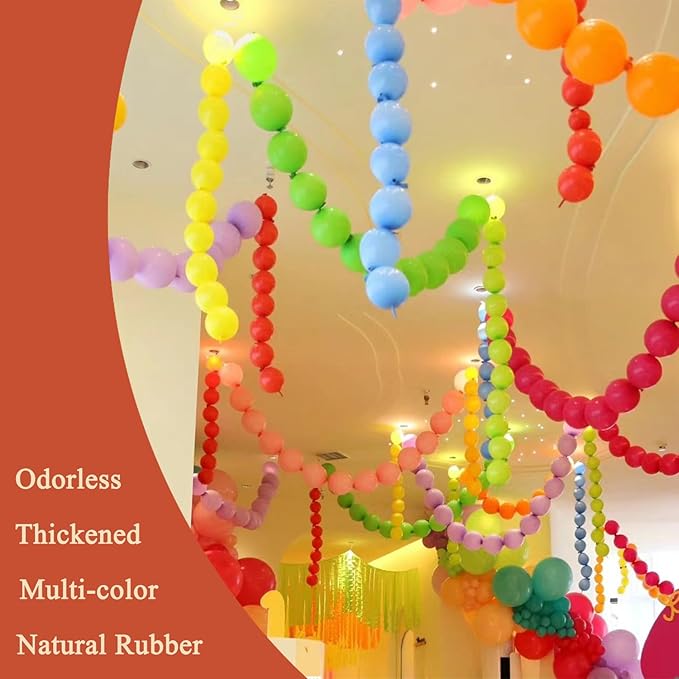 Dark Red Link Balloons 10 Inch 120 Pcs Latex Linking Balloons for Birthday Wedding Party Festival Decorations