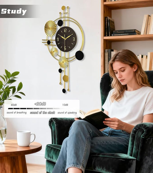 Large Wall Clock, Modern Clocks for Living Room, Geometric Design - Silent Wall Clock, Battery Operated, for Living Room,Bedroom,Kitchen,Study or Entryway Decor-30