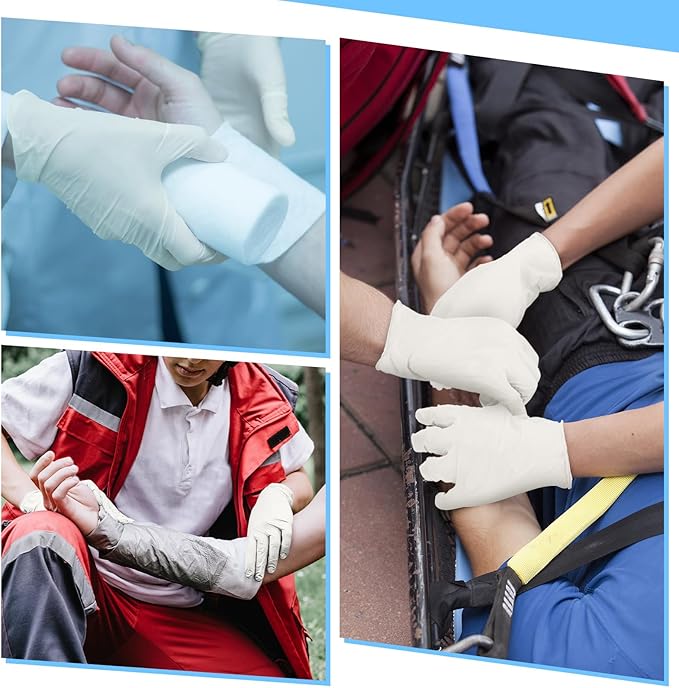 30 Pairs Disposable Emergency Glove Individually Packaged Travel Gloves Travel Trauma Essential Nitrile Glove (White)