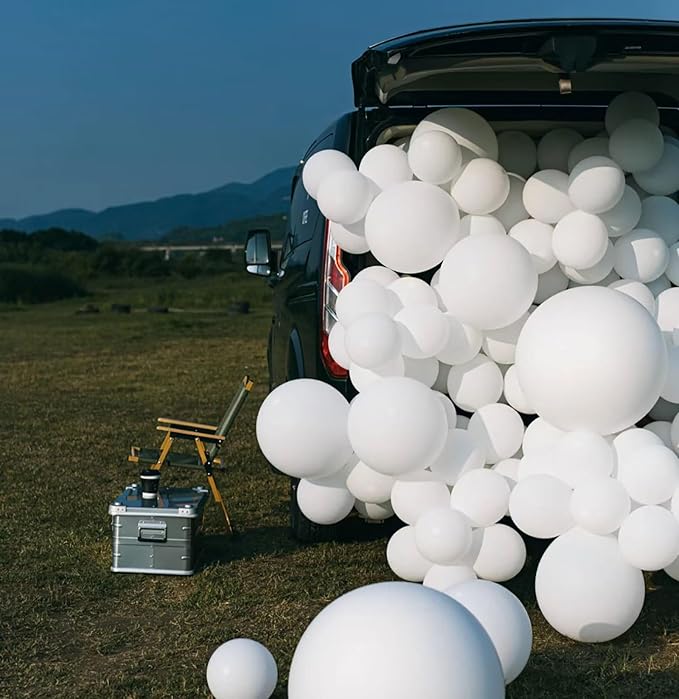KALOR 12 Inch White Balloons, 50 Pcs Latex Helium Balloons for Kid's Birthday Party, Baby Shower, Wedding, Graduate Party Decorations