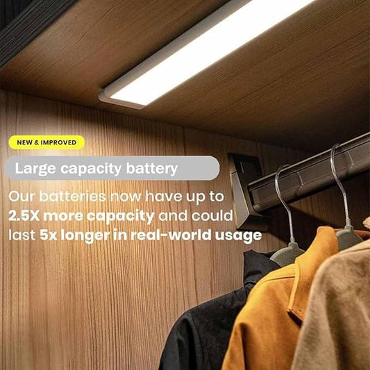 Under Cabinet Kitchen Lights, 2PCS Motion Sensor LED Dimmable Lamp, Magnetic Motion Sensor Light, Rechargeable LED Wardrobe Lights for Under Cabinet Closet Hallway Kitchen Bedroom Shelf Counter