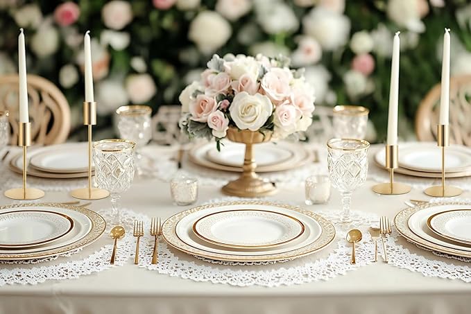 Gold Taper Candlestick Holders,Taper Candle Holders Set of 27,Metal Taper Candle Sticks Stand Holders,Modern Decorative Candle Holders for Wedding Certerpieces,Festive, Mantel,Home,Party