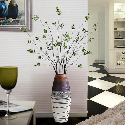 4 Pcs Artificial Ficus Branches Faux Eucalyptus Stems, 47.2 Inch Fake Greenery Stems Realistic Touch Faux Branches for Vase for Office Home Wedding Vase Filler Decoration
