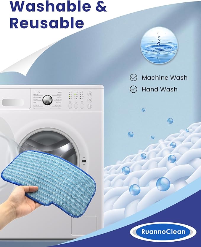 Steam Mop Pads Compatible with Newbealer NB603C NB602N Steam Cleaner for Home, 6 Packs Washable and Reusable Replacement Mop Pads for Hardwood, Laminate, Tile, and Ceramic Flooring