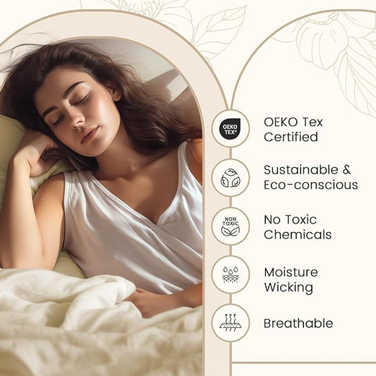 King Sheets Deep Pocket King Sheet Set,100% Cotton Bed Sheets, 800 Thread Count 4 PC Sateen Weave Luxury Bedding Sheet & Pillowcase Sets, Soft & Comfy Naturally Cool, No Pill Machine Washable- Ivory