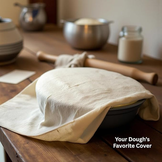 WHITEWRAP Flour Sack Towels for Bread Dough Proofing – 100% Unbleached Cotton, Thick Reusable Baking Cloth – 28"x28" Large Tea Towels for Baguettes, Ciabatta, Pastries – 3 Pack