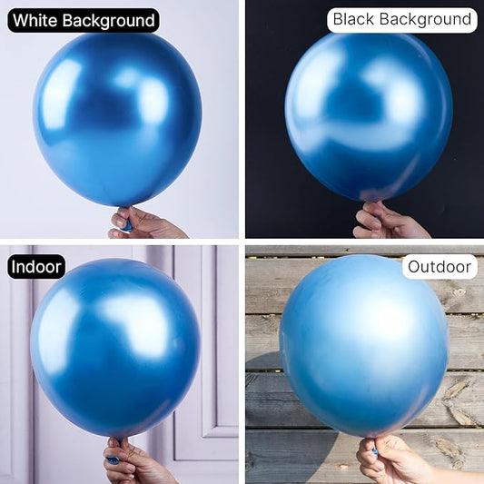 PartyWoo Metallic Blue Balloons 50 pcs 12 Inch Chrome Blue Latex Helium Balloons for Graduation Wedding Baby Shower Engagement Wedding Gender Reveal Birthday Party Decorations Blue-G106