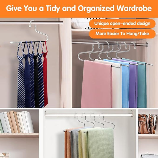 Pants Hangers Space Saving with Open-Ended,Closet Organizers and Storage,10 Pack Non-silp Clothes Hanger for Home Essentials,Dorm Room Essentials for College Students Girls Guys,Hangers for Jeans