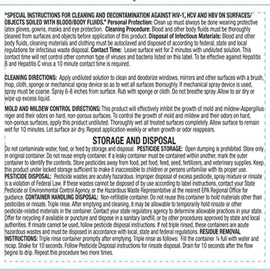 Hospital Disinfectant Virucide Spray Kills 99.99% of MRSA, COVID-19, H5N1, Staph, Avian Flu, Bacteria & Mold | EPA Reg. for Medical, Dental, Veterinary, Farm & Home Use 32 oz