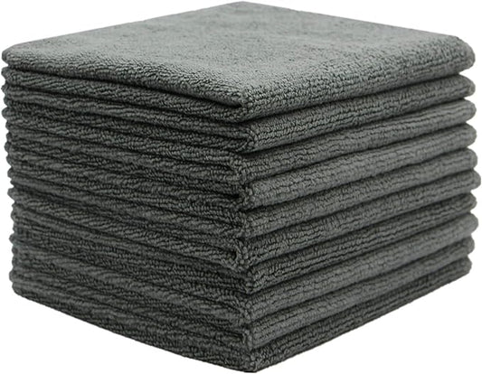 Microfiber Dish Cloths Ultra Absorbent Kitchen Dish Rags for Washing Dishes Fast Drying Cleaning Cloth 12InchX12Inch 10 Pack Gray