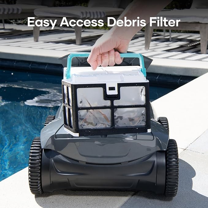 AIPER Seagull Pro Cordless Robotic Pool Cleaner, WavePath Navigation, Wall-Climbing, Quad-Motor, 150 mins Runtime for Inground Pools up to 1,600 sq.ft