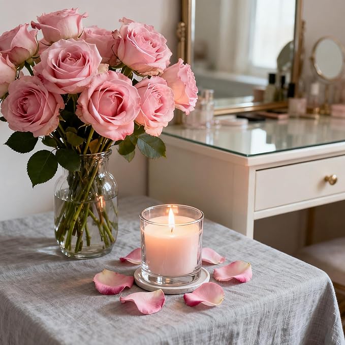 30 Pack Glass Candle Jars-10oz Clear Empty Candle Jars with Bamboo Lids, Bulk Candle Jars for Making Candles Containers - Dishwasher Safe