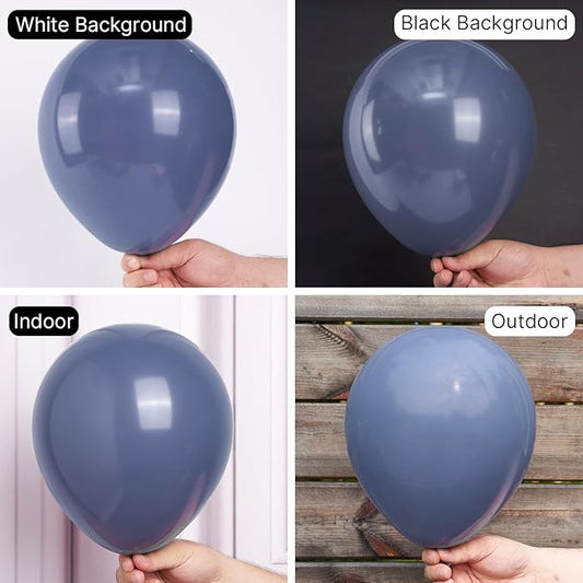 PartyWoo Dusty Blue Balloons 50 pcs 12 Inch Boho Slate Blue Latex Helium Balloons for Graduation Baby Shower Gender Reveal Wedding Anniversary Birthday Party Decorations Blue-F15