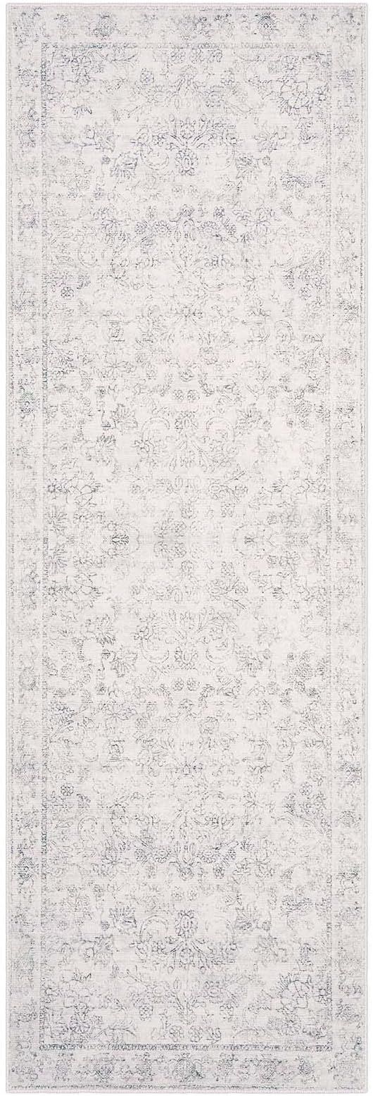 jinchan Runner Rug 2x6 Kitchen Rugs Hallway Runner - Machine Washable Vintage Floral Non-Slip,Low Pile Soft Ultra-Thin Distressed Carpet for Entryway Farmhouse Bedroom Laundry Room (2’x6’,Ivory)