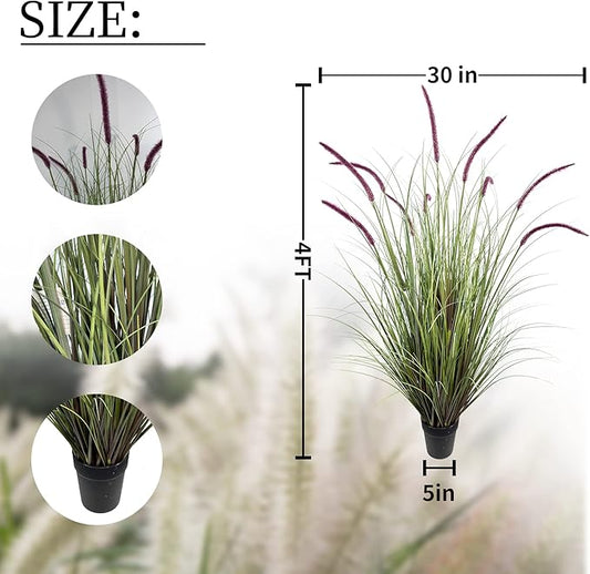 Artificial Plant 47in(2pack) Tall Artificial Grass Plant,Faux Plants Indoor Home Decorative Artificial Plants & Flowers in Pot Fake Plant, House Plant Indoor