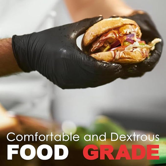 SANYU Nitrile Gloves, Powder-Free, Latex-Free, Non-Sterile, Food Safe, Disposable Gloves for Household, Heavy Duty, 4 Mil