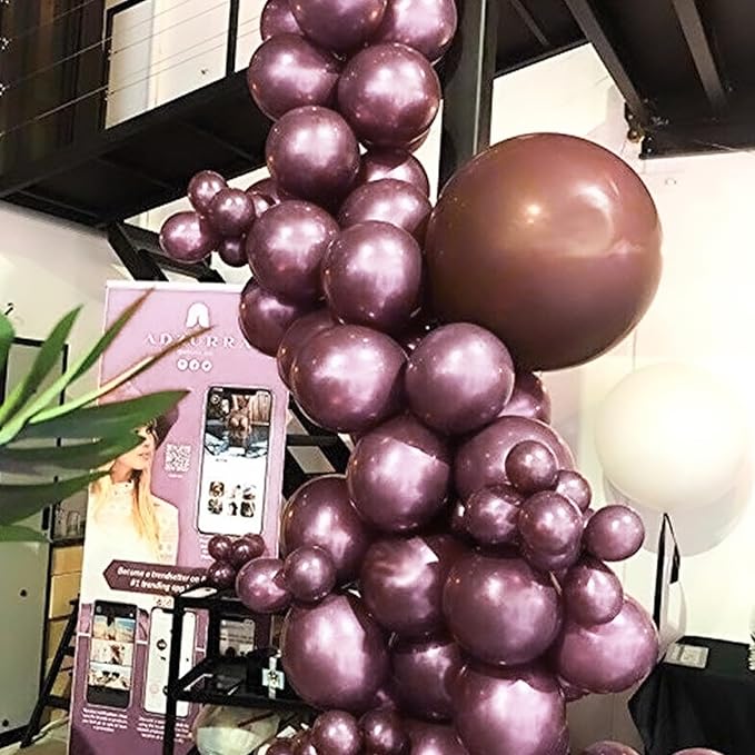 PartyWoo Metallic Brown Balloons 50 pcs 12 Inch Chrome Bronze Copper Latex Helium Balloons for Graduation Baby Shower Gender Reveal Wedding Anniversary Birthday Party Decorations Brown-G133