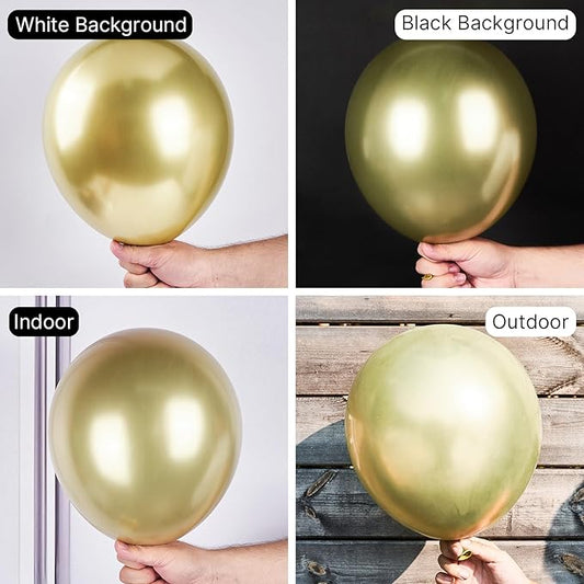 PartyWoo Metallic Gold Balloons 50 pcs 12 Inch Light Gold Balloons for Graduation Baby Shower Gender Reveal Christmas Wedding New Year Anniversaries Birthday Party Decorations Gold-G129