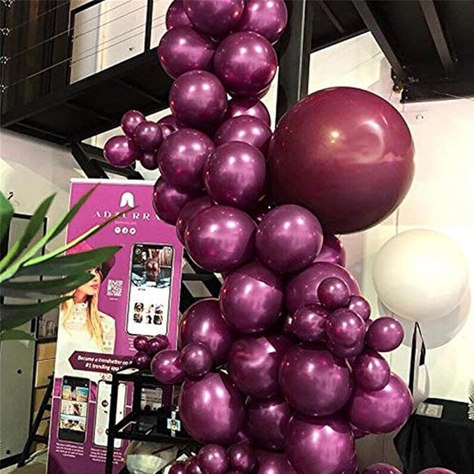 PartyWoo Dark Purple Balloons 50 pcs 12 Inch Pearl Grape Plum Shades Balloons for Birthday Gender Reveal Baby Shower Anniversary Graduation Wedding Party Decorations Purple-Z07