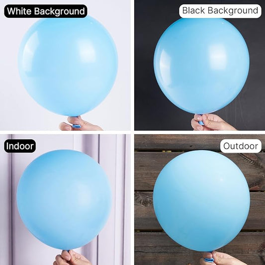 PartyWoo Light Blue Balloons 50 pcs 12 Inch Baby Pastel Sky Aqua Blue Latex Helium Balloons for Graduation Baby Shower Gender Reveal Wedding Under the Sea Birthday Party Decorations Blue-Y4