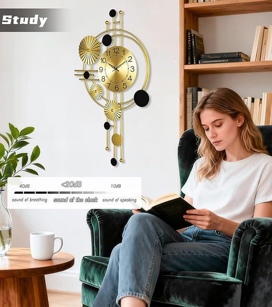 Large Wall Clock, Modern Clocks for Living Room, Geometric Design - Silent Wall Clock, Battery Operated, for Living Room,Bedroom,Kitchen,Study or Entryway Decor-30