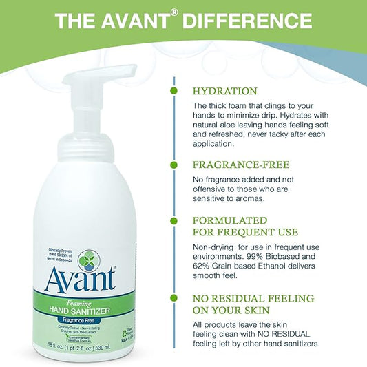 Avant FOAMING HAND SANITIZER (2 pack 18 oz.)