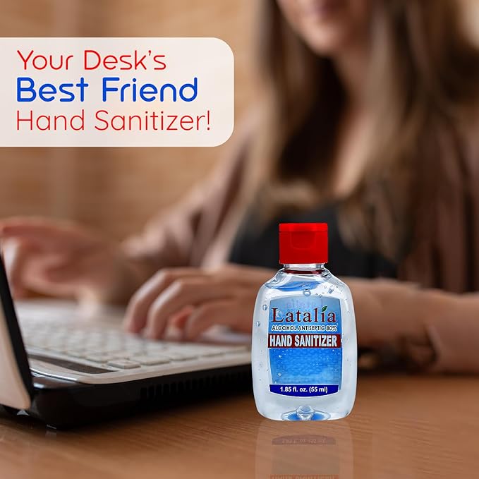 Latalia Mini Hand Sanitizer Travel Size Pack of 288 | 1.85 fl oz with 80% Alcohol Small Hand Sanitizer Bulk For Non-Sticky, Unscented, Gentle & Fresh Hands Anytime