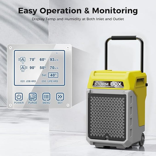 ALORAIR 170 Pints LGR Commercial Dehumidifier with Pump & Drain Hose, Portable Insutrial Dehumidifier for Basments, Home, Job Sites, Fit for 2,100 Sq.Ft Space with Wheels