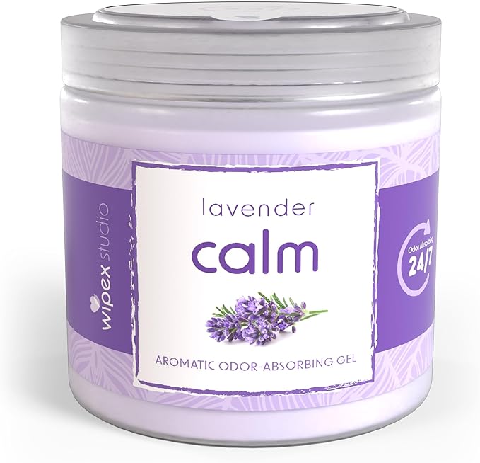 Wipex Odor Absorbing Gel Jar - Lavender, 15 Oz - Odor Eliminator for Home, Effective Odor Absorber, Long-Lasting Freshness, Ideal for Rooms, Offices, & Yoga Studios, 3Pk