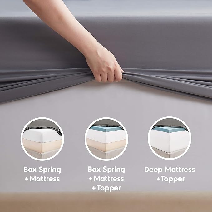 Nestl Twin Sheet Set - 1800 Ultra-Soft Microfiber Twin Bed Sheets - Double Brushed - Deep Pockets - Easy Fit - Extra Soft - 3 Piece Set - Bedding Sheets & Pillowcases (Twin, Dark Grey)