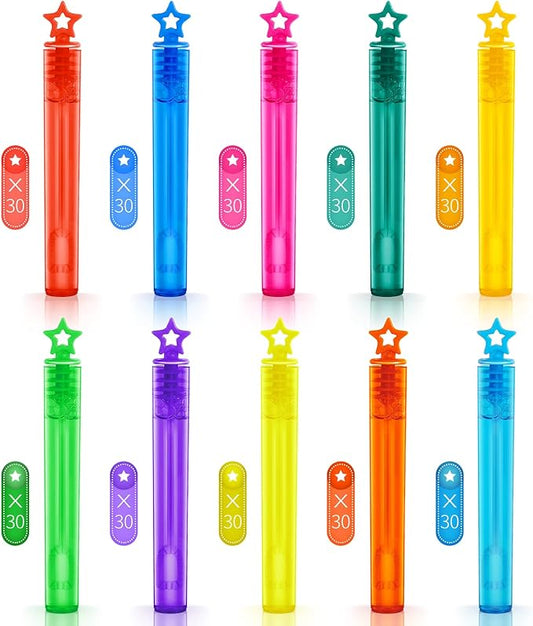 300 Pieces Mini Bubble Wands,Bubble Party Favors Assortment Toys for Kids,Themed Birthday, Halloween, Goodie Bags, Carnival Prizes, Wedding, Bubble Maker Toys for Kids,Outdoor Gifts for Girls & Boys