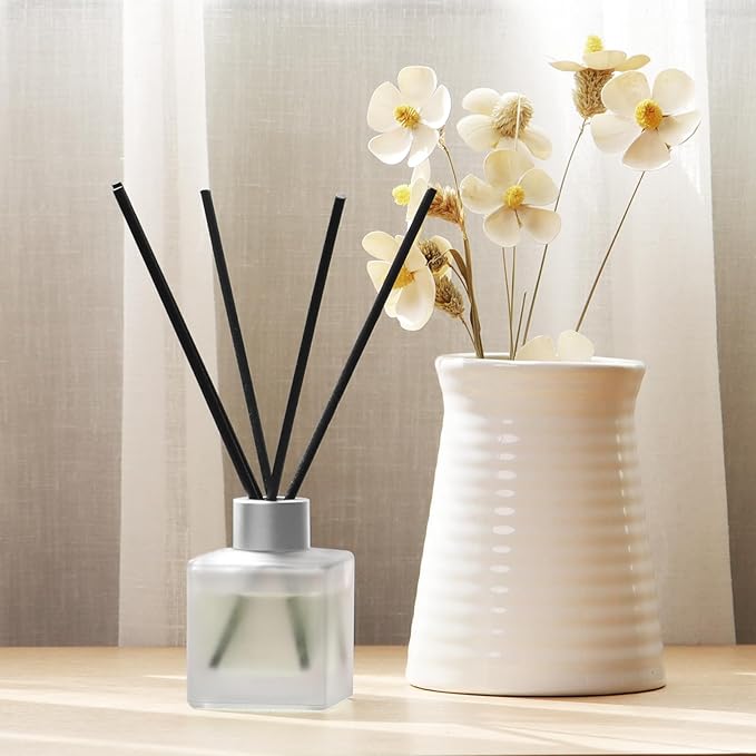 Reed Diffuser, Bamboo & White Tea Essential Oil with Diffuser Sticks for Room Decor, 3.4 fl oz(100ml) Long Lasting Scent Air Freshener, Home Fragrance for Bathroom Decoration (2 Pack)