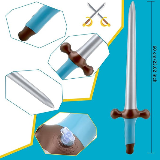 40 Pack 24 Inch Blow Up Swords Inflatable Pirate Swords Inflatable Weapons Toys for Halloween Cosplay Birthday Swimming Pool Party Decor