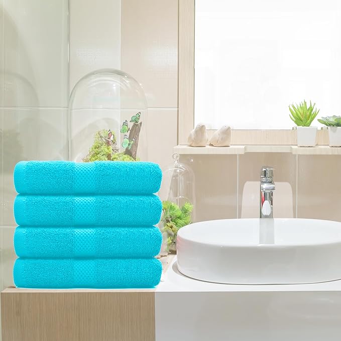 DAN RIVER 6-Pack Premium Hand Towels (16x28 Inches) - 100% Cotton, Ultra Soft, Lightweight, Highly Absorbent Towels for Bathroom, Spa, Gym, Salon, Hotel, and Travel - 550 GSM โ Turquoise