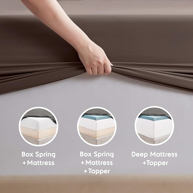 Nestl King Sheet Set - Luxury 1800 Ultra-Soft Microfiber King Bed Sheets - Double Brushed - Deep Pockets - Easy Fit - 4 Piece Set - Bedding Sheets & Pillowcases (King, Chocolate Brown)