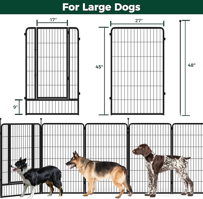 FXW Instant Unleashed Dog Playpen, Portable Pet Fence for Outdoor, RV Trips, and Camping, 45inch, 8 Panels for Large Dogs│Patented