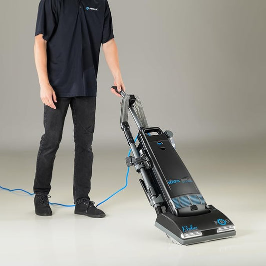 Prolux 8000 Commercial Upright Vacuum with On Board Tools, Bagged Vacuum Cleaner, Commercial Vacuum, HEPA Filter, Floor Selector Switch, 12-Amp Amtek Motor, 107 CFM Suction Power