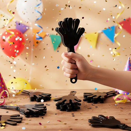 Junkin 48 Pcs Hand Clappers Bulk 7. 5 x 3. 5 Inches Noise Makers Party Favors Clapping Noise Maker Clacker for Birthdays Game Prizes Rewards Football Sporting Events Cheers Supplies (Black)