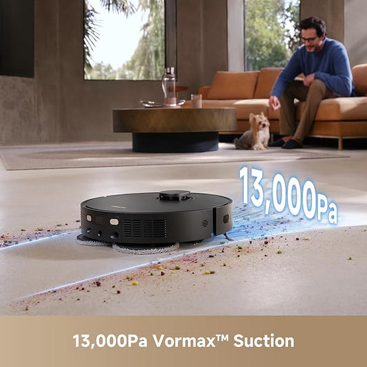 DREAME L40s Ultra CE Robot Vacuum and Mop with Auto-Empty, Mop Self-Cleaning, 13,000Pa Suction, Mop Raising, Ultrasonic Carpet Sensing, Ideal for Pet Hair, Carpet and Hard Floors, Easy Maintenance