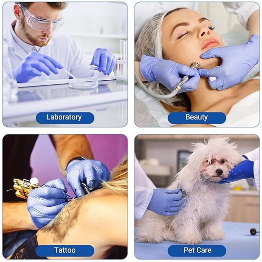 JMU Nitrile Gloves Medium Bulk 2000 Count, 3.5 Mil Disposable Gloves Latex-Free, Violet Blue