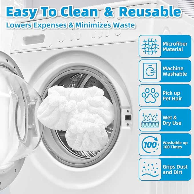 10 Pack Steam Mop Pads Compatible with Dupray Steam Cleaner etc, 5 Pack Large Rectangle Bonnets + 5 Pack Small Triangle Bonnets Reusable Washable Microfiber Steam Cleaner Accessories