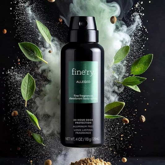 Finery Alleged MEN'S DEODORANT SPRAY | Fine Fragrance - Deodorant Body Spray | 24 HOURS ODOR PROTECTION | 4oz