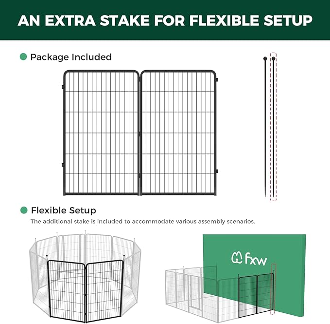 FXW Instant Unleashed Dog Playpen, Portable Pet Fence for Outdoor, RV Trips, and Camping, 45inch, 2 Panels for Large Dogs│Patented