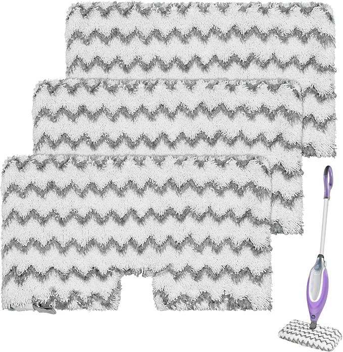 Steam Mop Replacement Pads for Shark S3500 Series S3501 S3601 S3501S S3601C S3550 S3801 S3901 S2901 Steam Pocket Mop,Microfiber Scrub Mop Pads for Deep Cleaning,Reusable and Machine-washable,3 Pack